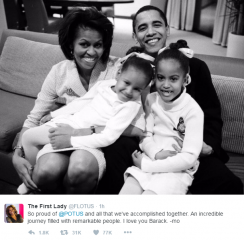 ميشيل أوباما تنشر على تويتر بعد خطاب الوداع: ”فخورة جدًا بما حققناه معًا أحبك”