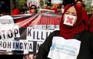 مظاهرات امام سفارة بورما باندونيسيا احتجاجا على اضطهاد الروهينغا