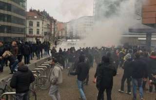 اشتباكات بين الشرطة البلجيكية والمحتجين على اتفاق مراكش للهجرة 