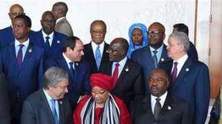 الرئيس السيسي وقادة أفريقيا يلتقطون صورة تذكارية عقب انتهاء الجلسة المغلقة