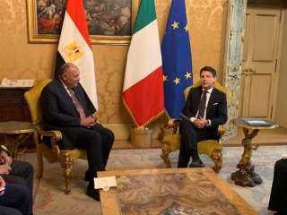 سامح شكري يبحث مع رئيس وزراء إيطاليا أزمة ليبيا وسد النهضة    