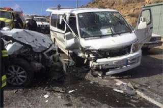 مصرع عروس و6 أشخاص وإصابة 3 آخرين في تصادم بطور سيناء