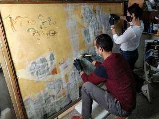 ترميم رسم جداري الخاص بالمقبرة رقم ١٠٠ بمنطقة الكوم الاحمر  والموجودة بالمتحف المصري بالتحرير