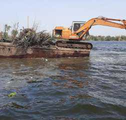 حملة لإزالة الأحواش والأقفاص السمكية على نهر النيل بدسوق  