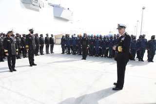 وصول الفرقاطة ”برنيس” من طراز ( فریم بيرجامینى ) إلى قاعدة الإسكندرية إيذاناً بإنضمامها للقوات البحرية