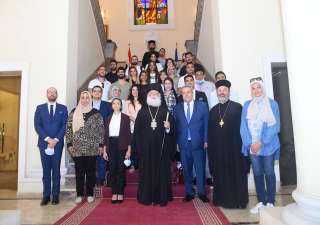 الوفد الشبابي المصري واليوناني والقبرصي يزور البطريركية اليونانية الأرثوذكسية بحي المنشية