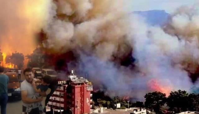 حرائق الغابات في منطقة بودروم بتركيا 