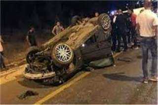 إصابة 3 أشخاص فى حادث انقلاب سيارة على الطريق الصحراوى بالعياط