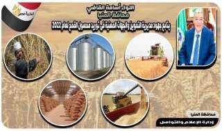 محافظ المنيا: شون وصوامع مراكز المحافظة تستقبل 23650 طن من القمح