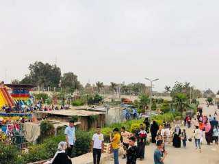 توافد الزوار على حدائق الرى بالقناطر الخيرية للاحتفال بعيد الفطر المبارك