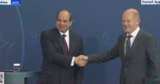 المستشار الألماني: لدينا تاريخ طويل من العلاقات مع مصر ونتفق معها فى قضايا كثيرة