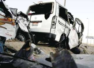 إصابة 13 شخصا في حادث انقلاب سيارة ميكروباص بالعبور