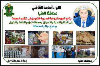 محافظ المنيا يتابع جهود مديرية التموين فى الرقابة على الأسواق وتحرير 62 مخالفة متنوعة