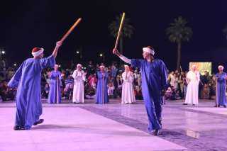 انطلاق مهرجان التحطيب بحضور المصريين والأجانب بساحة أبو الحجاج في الأقصر