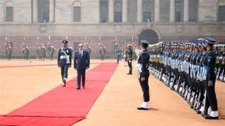 رئيسة الهند تستقبل السيسي في القصر الجمهوري بنيودلهي