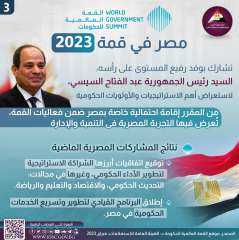 مركز معلومات الوزراء ينشر إنفوجرافا عن مشاركة مصر فى القمة العالمية للحكومات 2023