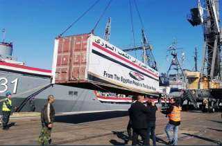 وصول سفينة مصرية لميناء اللاذقية السورى محملة بألف طن من المساعدات الإغاثية