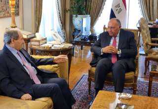 وزير الخارجية يستقبل نظيره السورى فى مقر الوزارة