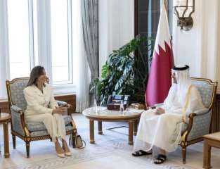 وزيرة الثقافة تلتقي  رئيس مجلس الوزراء ووزير الثقافة القطريين  لدعم آليات التعاون الثقافي