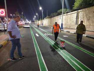 محافظ بورسعيد :  مضمار جديد للدراجات بالحارة الخدمية أمام الجبانات ضمن تطوير شارع ٢٣ يوليو