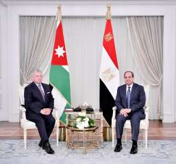 الرئيس السيسى وعاهل الأردن يعقدان جلسة مباحثات بمدينة العلمي