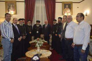 محافظ بورسعيد يزور الكنيسة الكاتدرائية يلتقي الأنبا تادرس مطران بورسعيد