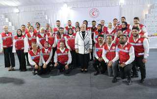 السيدة انتصار السيسي: الهلال الأحمر المصري يقدم ملحمة إنسانية متكاملة لدعم الأشقاء في غزة