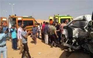 مصرع وإصابة 15 شخصاً جراء إنقلاب سيارة ربع نقل على طريق الإسماعيلية الصحراوي