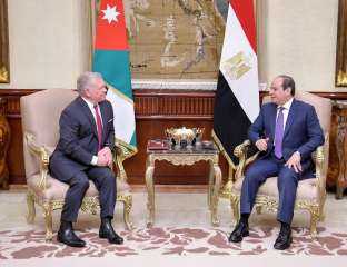 الرئيس السيسى يستقبل ملك الاردن بمطار القاهرة الدولي
