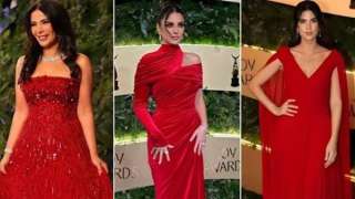 نجمات تألقن بفساتين حمراء في Joy Awards