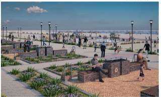 بالصور.. تنفيذ أول ممشى سياحى مستدام على شاطىء مدينة دمياط الجديدة