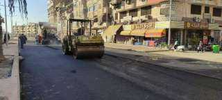 محافظ بورسعيد استمرار أعمال الرصف بالطبقة الاسفلتية بشارع كسري من شارع الأمين