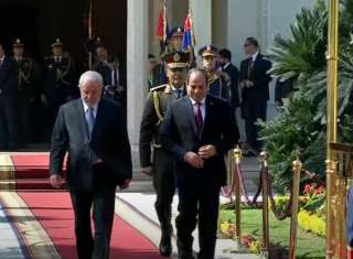 مراسم استقبال رسمية للرئيس البرازيلى ”دا سيلفا” فى قصر الاتحادية