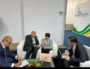 على هامش مشاركته في اجتماع وزراء خارجية مجموعة العشرين: وزير الخارجية يلتقي بنظيرته الإندونيسية
