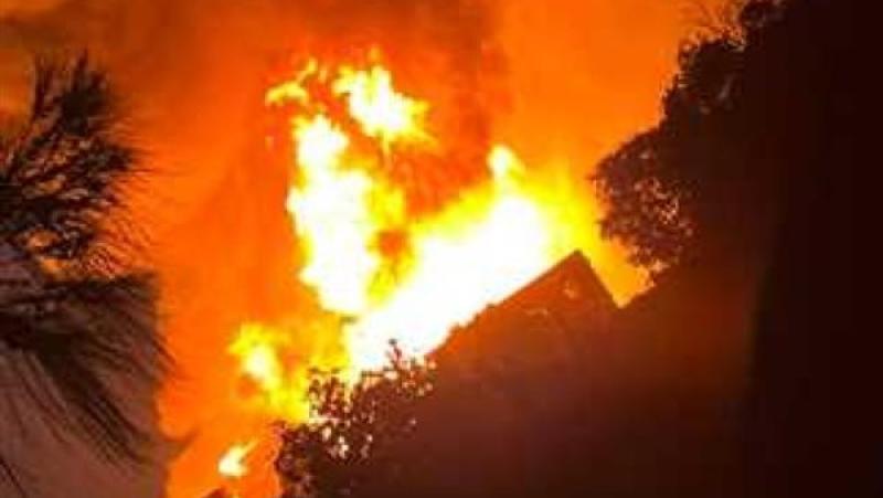 حريق داخل لوكيشن تصوير مسلسل الكبير أوى بمنشأة القناطر