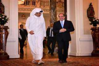 الرئيس السيسى يتبادل مع أمير دولة قطر التهنئة بحلول شهر رمضان