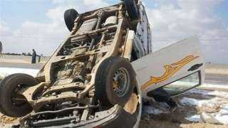 إصابة 9 أشخاص بينهم 6 سيدات في حادث على الطريق الصحراوى في المنيا