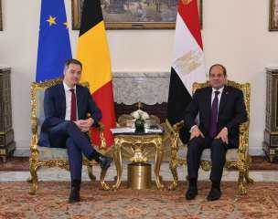 السيسى يستقبل رئيس الوزراء البلجيكي رئيس الاتحاد الأوروبي