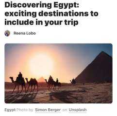 موقع News Break  يبرز عدد من الأماكن السياحية والأثرية التي يجب زيارتها بمصر