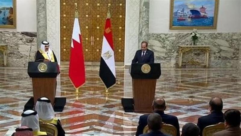 الرئيس السيسي خلال المؤتمر الصحفي مع ملك البحرين