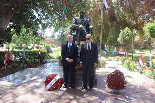 محافظ القليوبية يستقبل سفير أذربيجان لوضع إكليل من الزهور على النصب التذكاري لمؤسس أذربيجان في يوم ذكرى ميلاده
