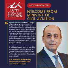 وزير الطيران المدني يرحب بإقامة معرض ” مصر  الدولي للطيران و الفضاء ” بمطار العلمين
